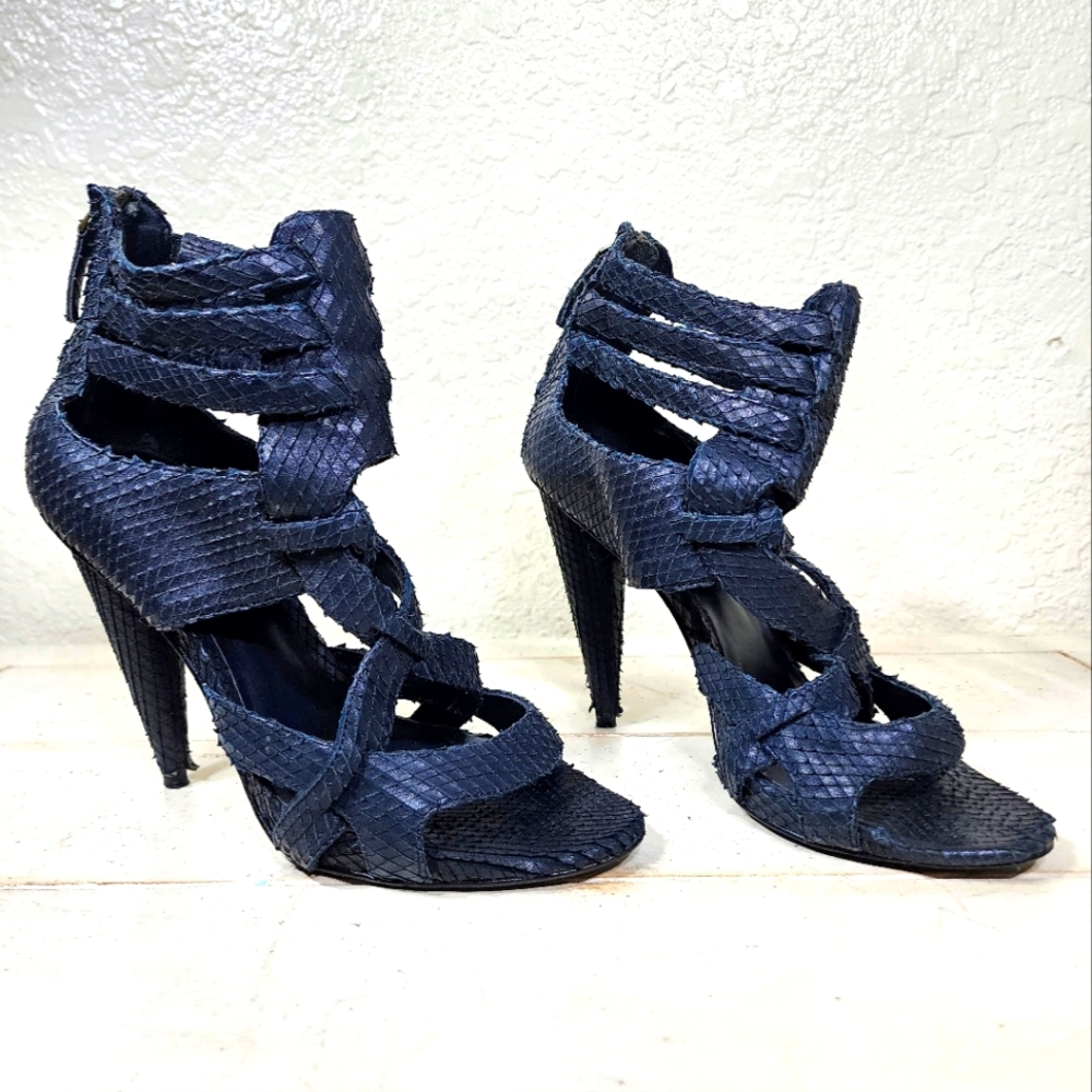 ELIZABETH & JAMES - Gladiator Snakeskin E-MADDY BLACK MULT - 7½
